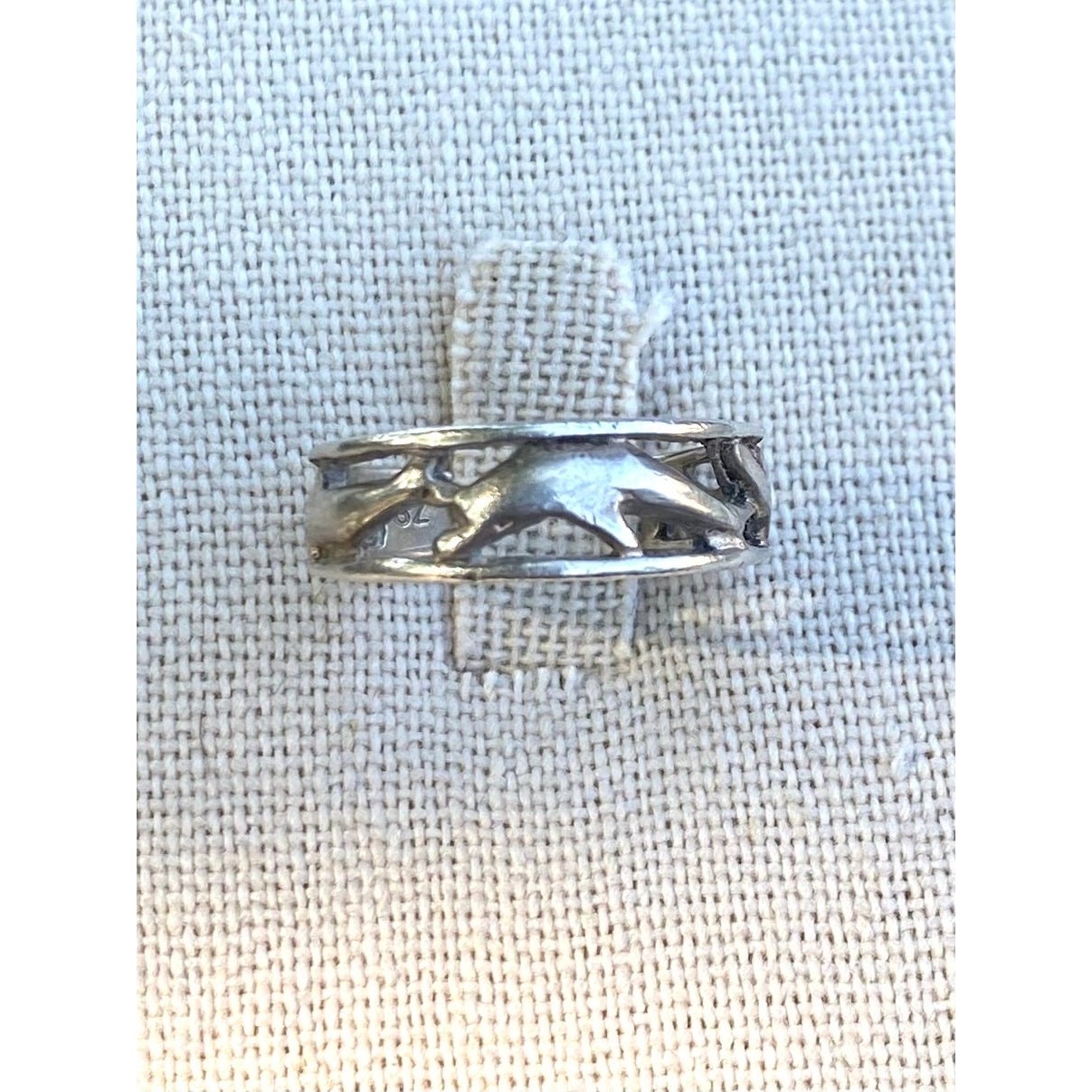 Sterling Silver 925 Dolphin Band Ring Sz 5.5